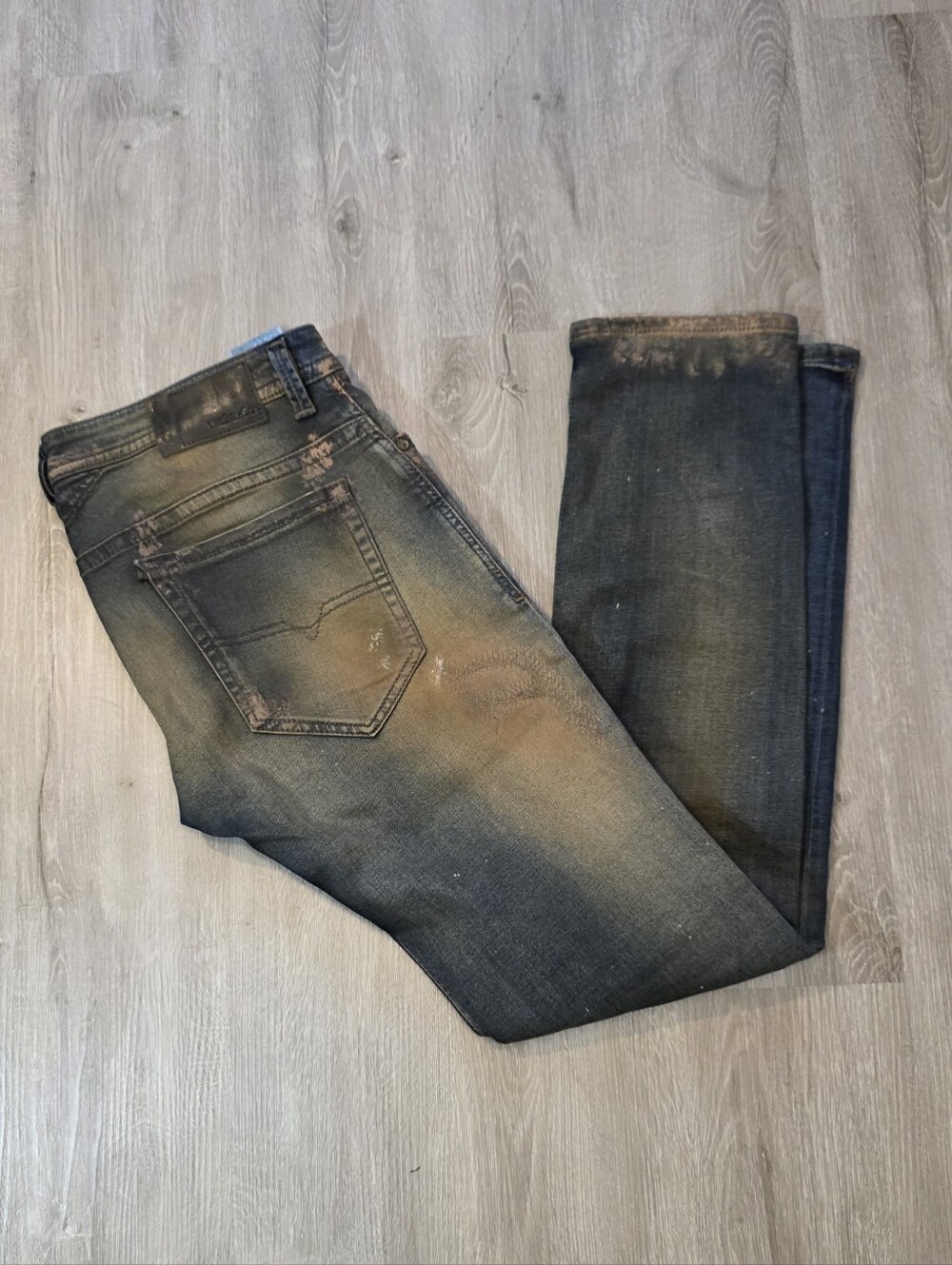 Diesel Thavar Slim Skinny Jeans Mens 30x31 Dirty Wash Limited Edition 0821B